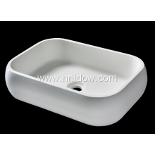 Rounded Rectangle Pure Acrylic washbasin for bathroom